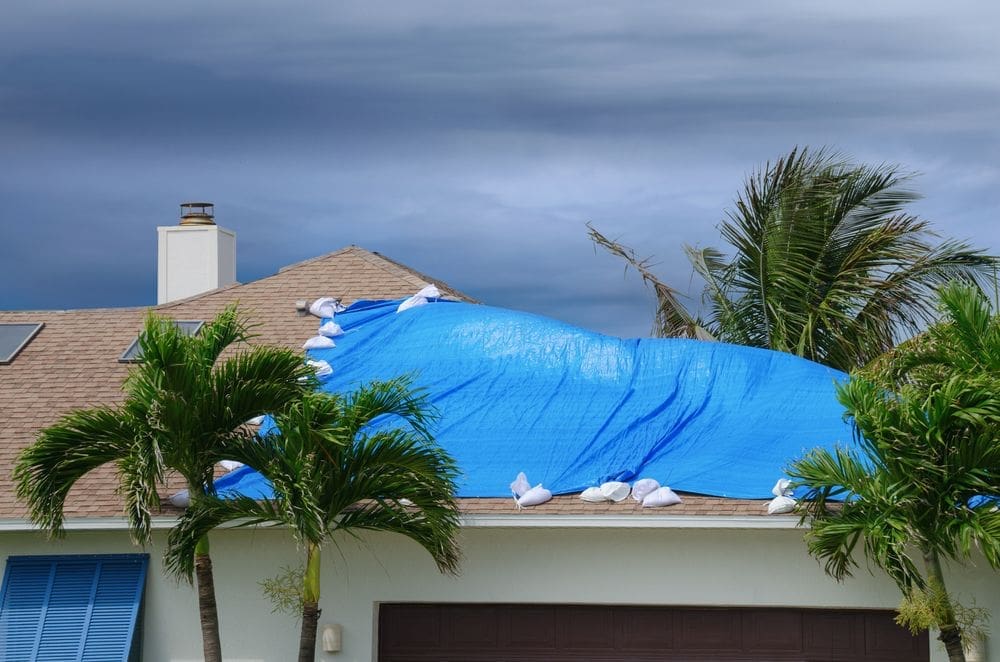 a tarp can help to control a roof leak