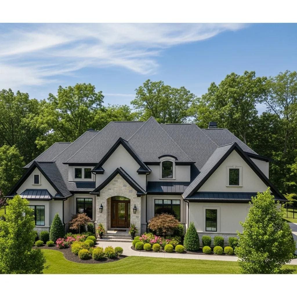 Luxurious home in Mount Juliet, TN with a well-maintained roof showcasing premium roofing services